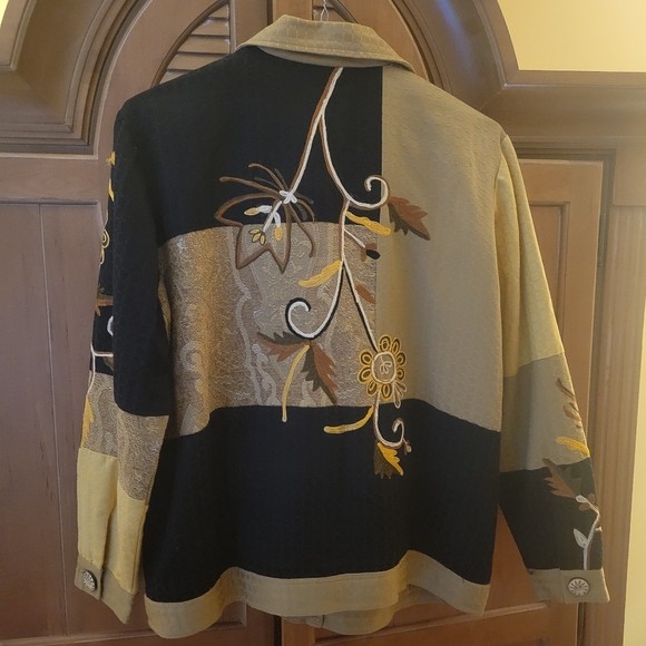 Woman's Embroidered Indigo Moon Boho Chic Jacket Size Medium - Picture 2 of 11